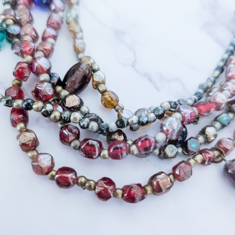 Vintage Necklace Multi Strand Statement Necklace - Picture 4 of 8